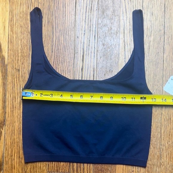 NWT Free People Intimately Scoop neck Crop top M/L Navy Blue - Picture 7 of 7